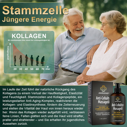 Awzlove® Luxuriöses Anti-Cellulite-Massageöl mit Kollagen und Stammzellen (🔥Nur für kurze Zeit 70 % reduziert!)🩵🩵🩵