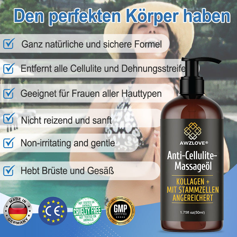 Awzlove® Luxuriöses Kollagen- & Pflanzenstammzellen Anti-Cellulite-Massageöl 🎉 (🔥 Nur für kurze Zeit: 70 % Rabatt!)