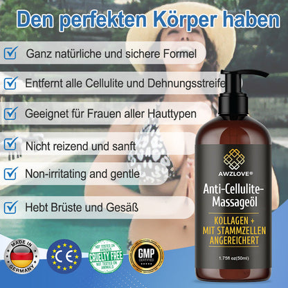 Awzlove® Luxuriöses Kollagen- & Pflanzenstammzellen Anti-Cellulite-Massageöl 🎉 (🔥 Nur für kurze Zeit: 70 % Rabatt!)